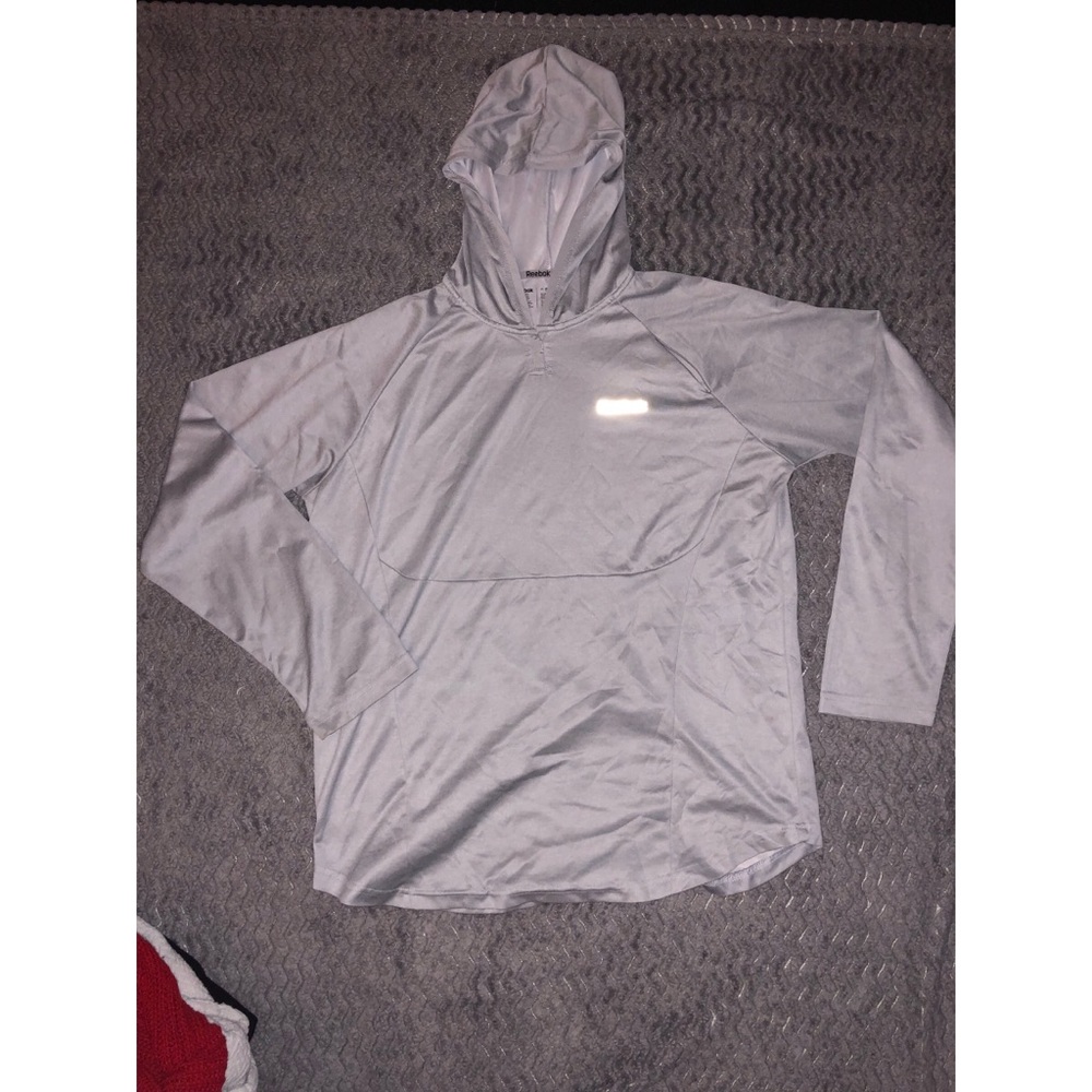 Men’s Reebok silver running hoodie
